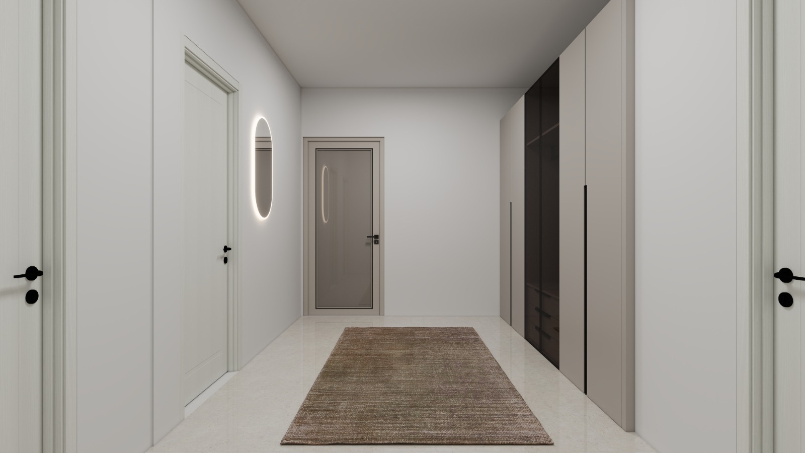 Ytong ev aydınlık koridor iç mekân renderı